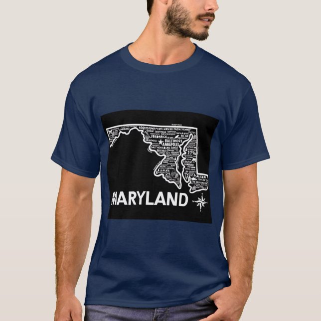 Maryland Map Oversized T-Shirt (Vorderseite)