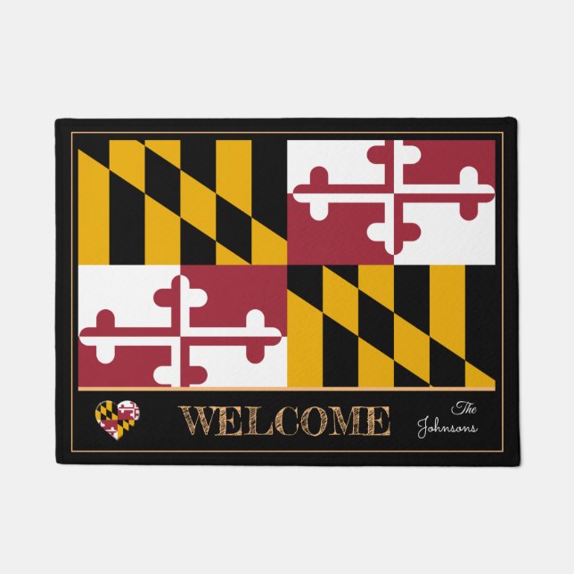 Maryland & Maryland Flag house mat/sports USA Fußmatte (Vorderseite)