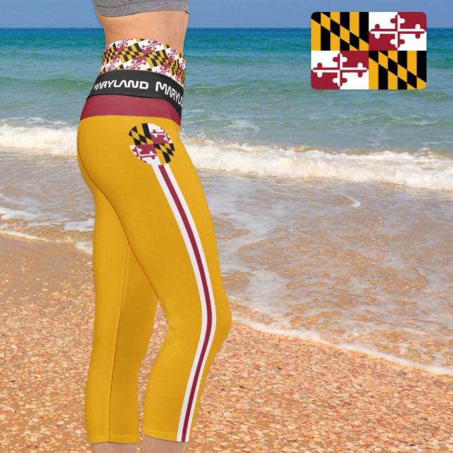 Maryland & Maryland Flag Mode, Fitness, Sport Capri Leggings (Von Creator hochgeladen)