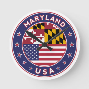 Maryland, Maryland, phone heiraten zu sticker, bag Runde Wanduhr