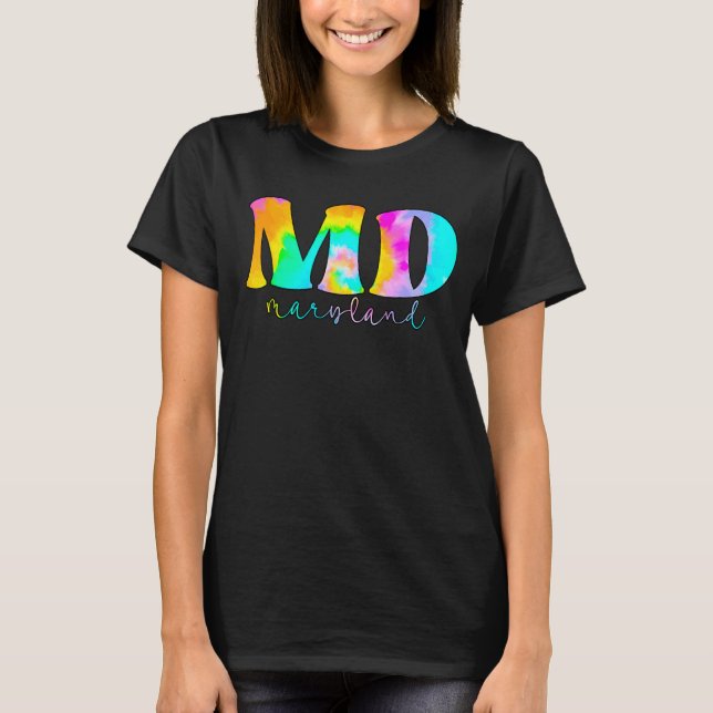 Maryland Md Gefärbte Krawatte T-Shirt (Vorderseite)