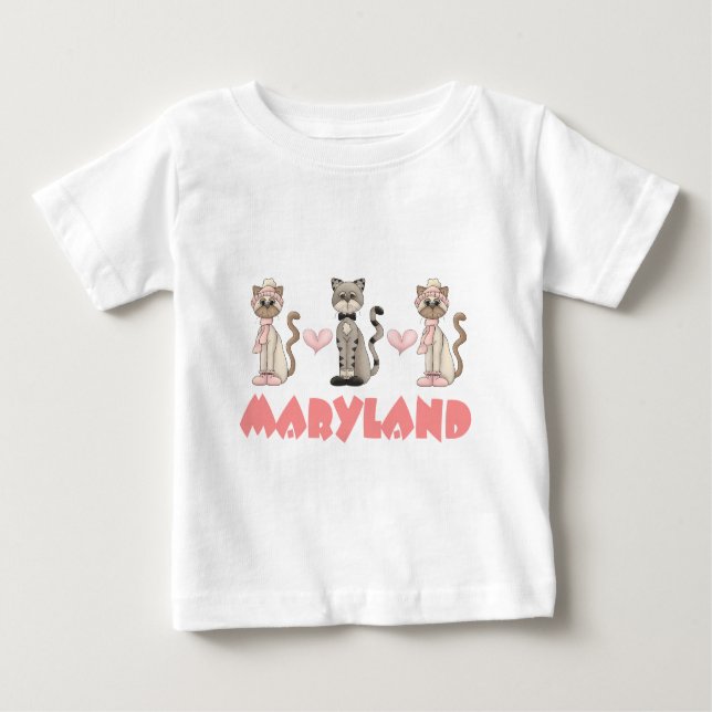 Maryland-Miezekatze-Katzen-Geschenk Baby T-shirt (Vorderseite)