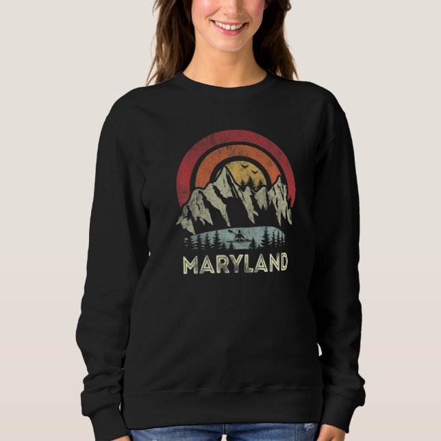Maryland Mountain Sunset Sunrise Kayaking Lake Cam Sweatshirt (Vorderseite)