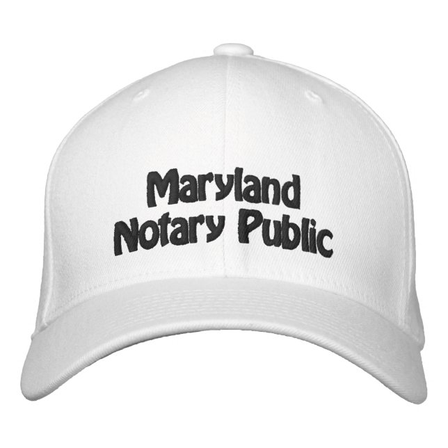 Maryland Notary Public Sticked Baseball Cap Bestickte Baseballkappe (Vorderseite)