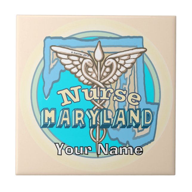 Maryland Nurse Caduceus Kachel (Vorderseite)