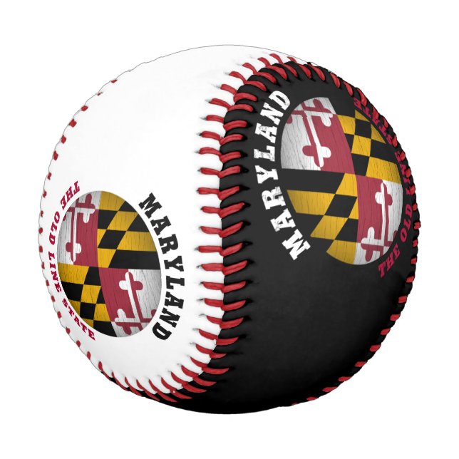 MARYLAND OLD LINE STAAT FLAG BASEBALL (Schrägansicht)