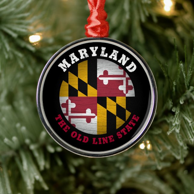 MARYLAND OLD LINE STAAT FLAG ORNAMENT AUS METALL (Baum)