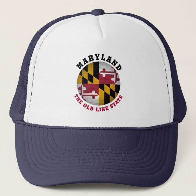 MARYLAND OLD LINE STAATE FLAG TRUCKER HAT TRUCKERKAPPE (Vorderseite)