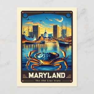 Maryland Patriotischer Geist Vintage Postkarte