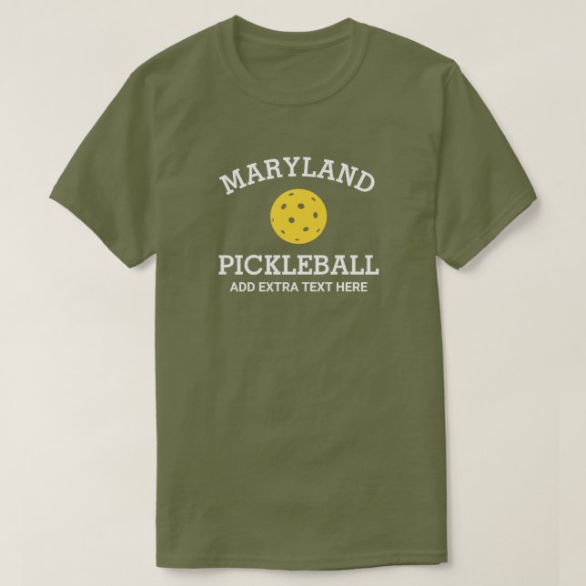 Maryland Pickleball Add Club Partner Name Custom T-Shirt (Design vorne)