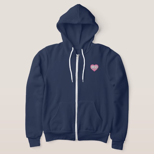 Maryland Pink Fade Heart - I Liebe MD Hoodie (Ablage )