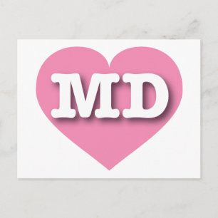 Maryland Pink Heart - I Liebe MD Postkarte