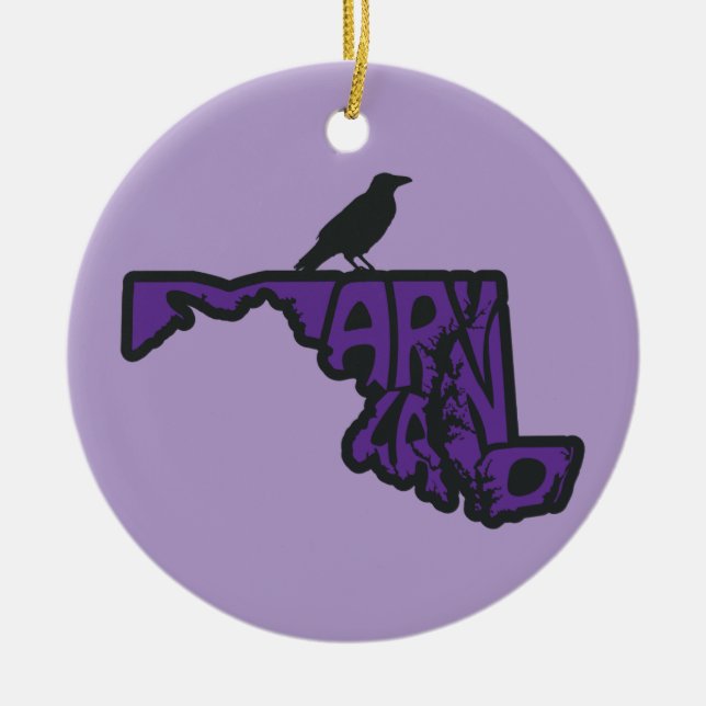 Maryland Raven Christmas Tree Keramik Ornament (Vorne)