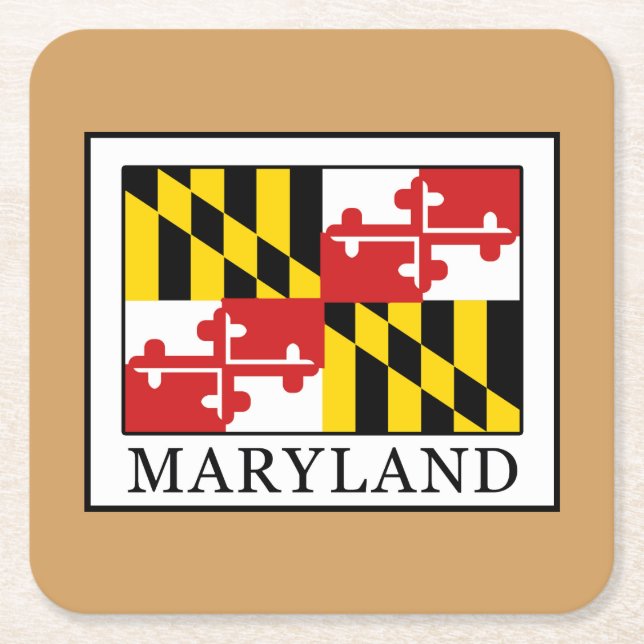 Maryland Rechteckiger Pappuntersetzer (Vorderseite)