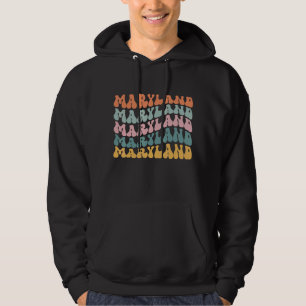 Maryland Retro Groovy America US Staat Vintag 70er Hoodie