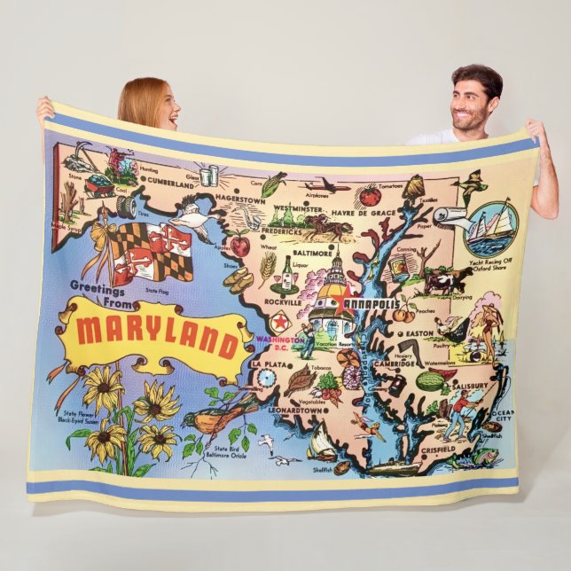 Maryland Retro-Wurfdecke Fleecedecke (Beispiel)