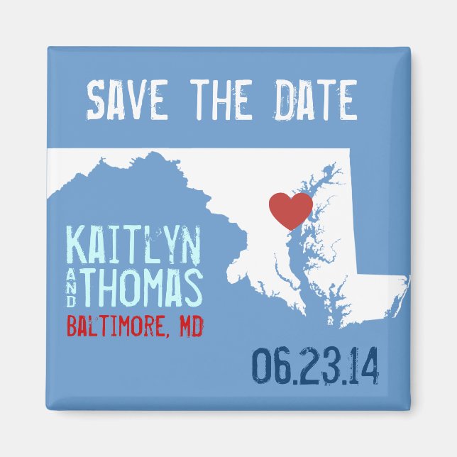 Maryland Save the Date - Individuell gestaltbare S Magnet (Vorne)