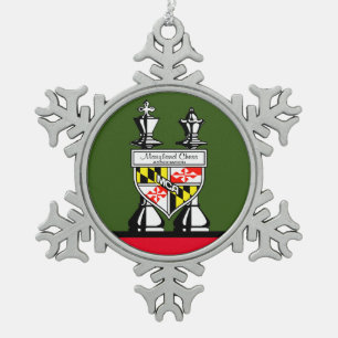 MARYLAND SCHACH SCHNEEFLOCKEN Zinn-Ornament