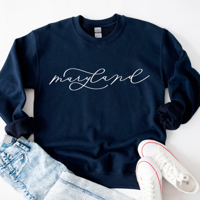 Maryland Script Staat Women's Sweatshirt (Von Creator hochgeladen)