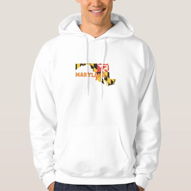 Maryland Shaped State Flag Marylander Old Line Hoodie (Vorderseite)