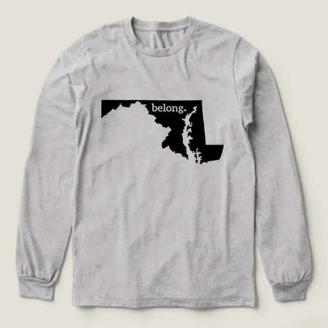 Maryland Staat Belong Staatsstolz Tri-Blend Shirt (Design Vorderseite)