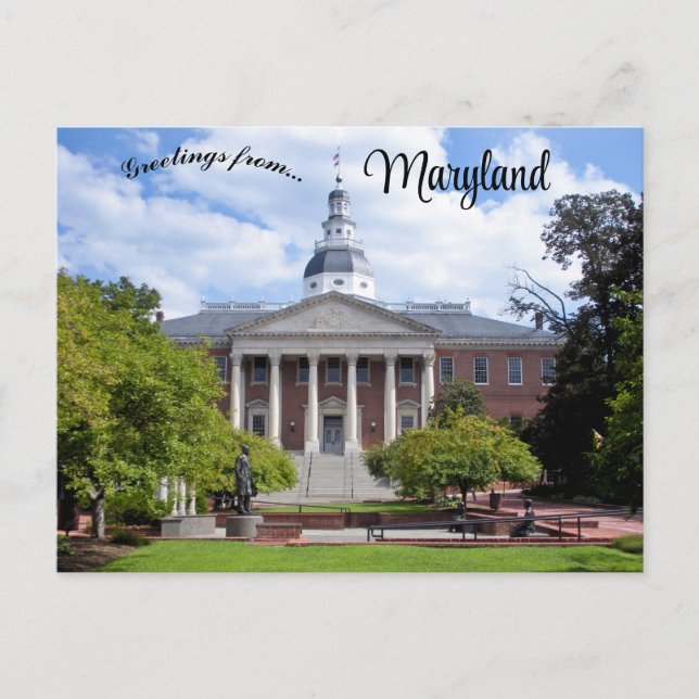 Maryland Staat House in Annapolis Maryland Postcar Postkarte (Vorderseite)