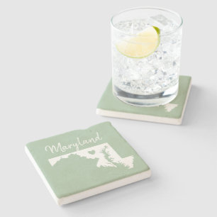 Maryland Staat Map Liebe Zuhause Steinuntersetzer