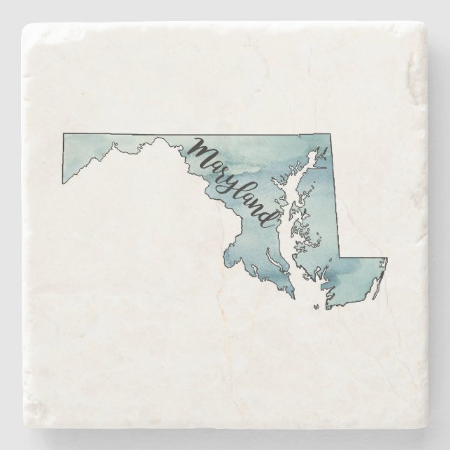 Maryland Staat Map Marble Stone Untersetzer (Vorderseite)