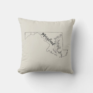 Maryland Staat Map Throw Kissen