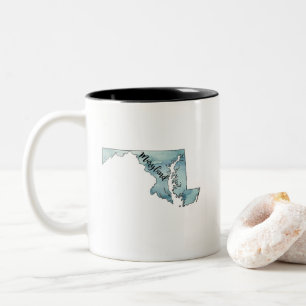 Maryland Staat Map Wasserfarbe Zweifarbige Tasse