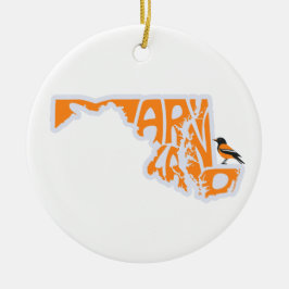 Maryland Staat Oriole Weihnachtsbaum Keramik Ornament