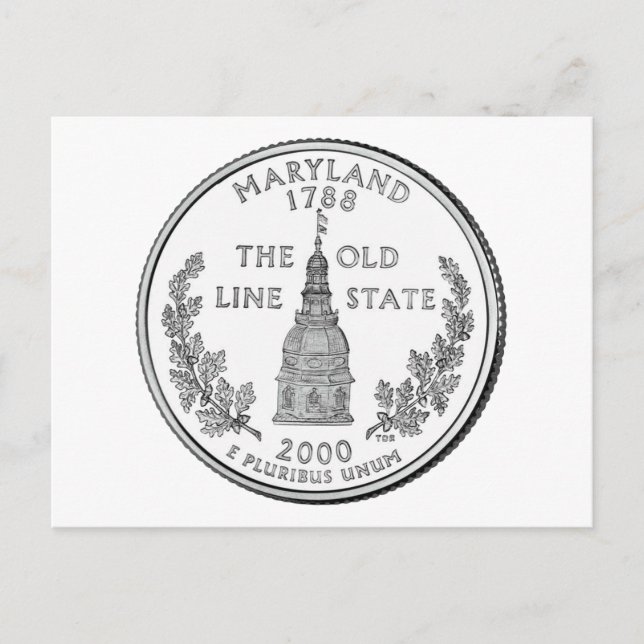 Maryland Staat Quarter Postkarte (Vorderseite)