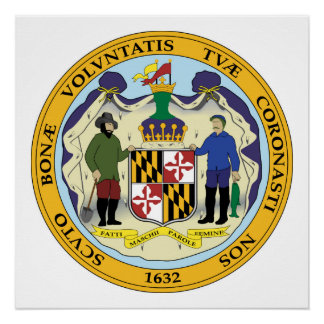 Maryland Staat Siegel Amerikanische Republik Symbo Poster
