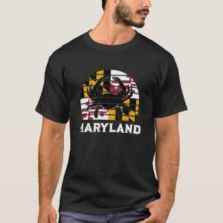 Maryland Staat US Flag Blauer Krabbe T-Shirt