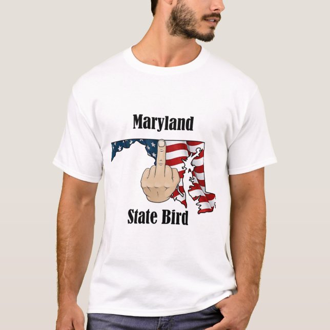 Maryland Staat Vogel T - Shirt Mittelfinger (Vorderseite)