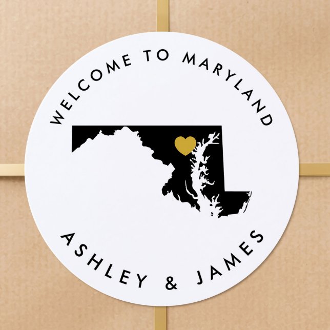 Maryland Staat Wedding Welcome Sticker Tag (Von Creator hochgeladen)