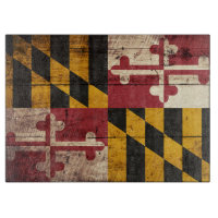 Maryland-Staats-Flagge auf altem hölzernem Korn