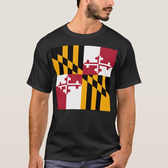 Maryland-Staats-Flagge stilvoll T-Shirt (Vorderseite)