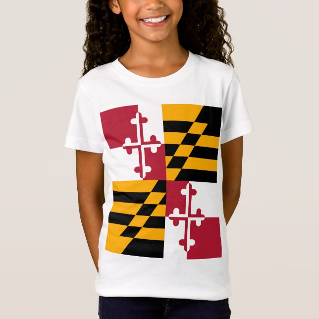 Maryland-Staats-Flagge stilvoll T-Shirt (Vorderseite)