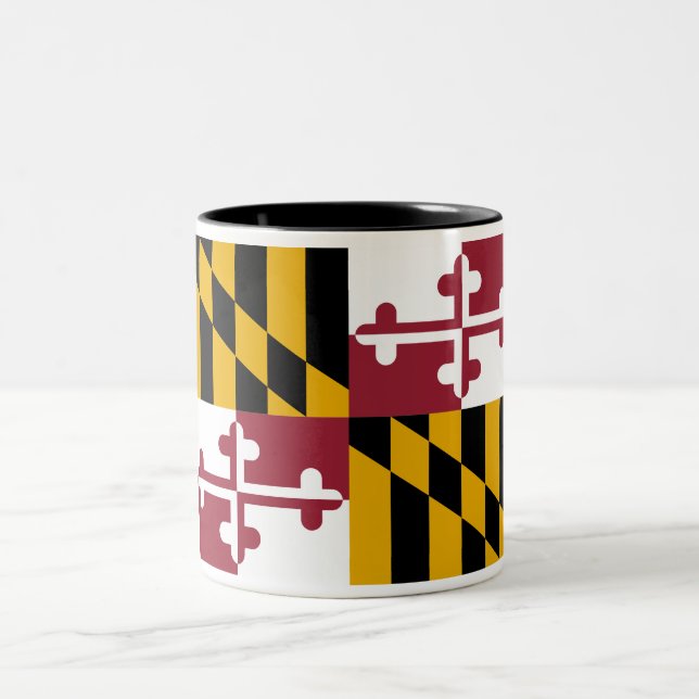 Maryland-Staats-Flagge Zwei-Ton Kaffee-Tasse Zweifarbige Tasse (Mittel)