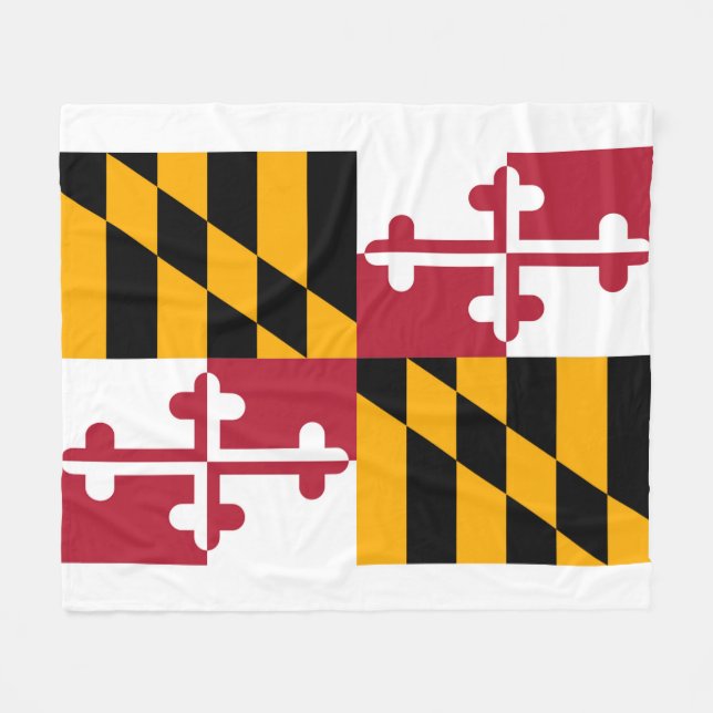 Maryland-Staats-Flaggen-Entwurf Fleecedecke (Vorderseite (Horizontal))