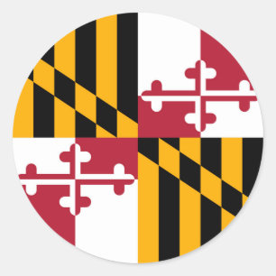 Maryland-Staats-Flaggen-Entwurfs-Dekoration Runder Aufkleber