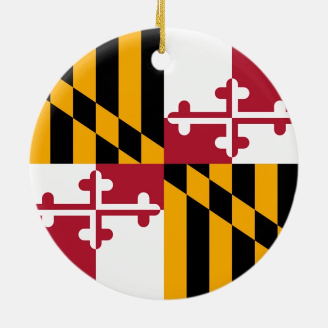 Maryland-Staats-Flaggen-Farbgrafik Keramik Ornament (Hinten)