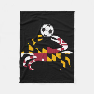 Maryland Staatsflagge Blau Krebs Stolz mit Fußball Fleecedecke