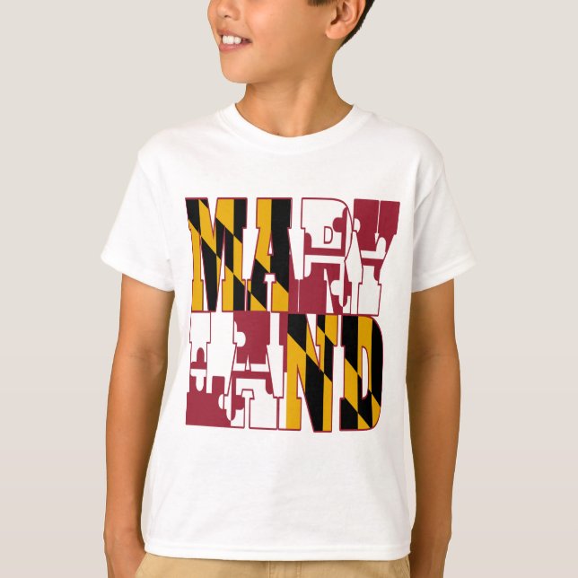 Maryland-Staatsflaggentext T-Shirt (Vorderseite)