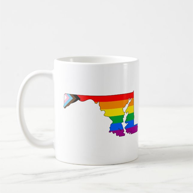 Maryland Staatsstolz LGBTQ Progress Prix Kaffeetasse (Links)