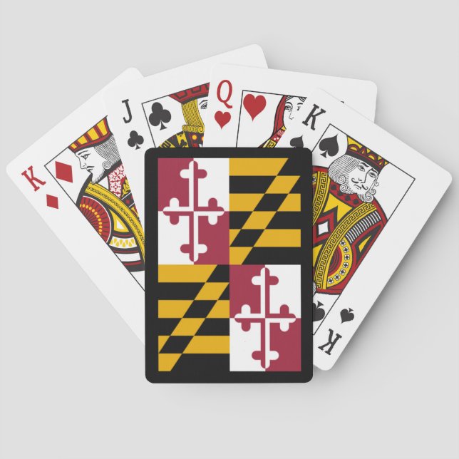 Maryland State Flag Black Border Spielkarten (Rückseite)