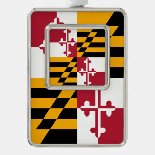Maryland State Flag Colors Accent Rahmen-Ornament Silber
