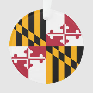 Maryland State Flag Colors Graphic Ornament