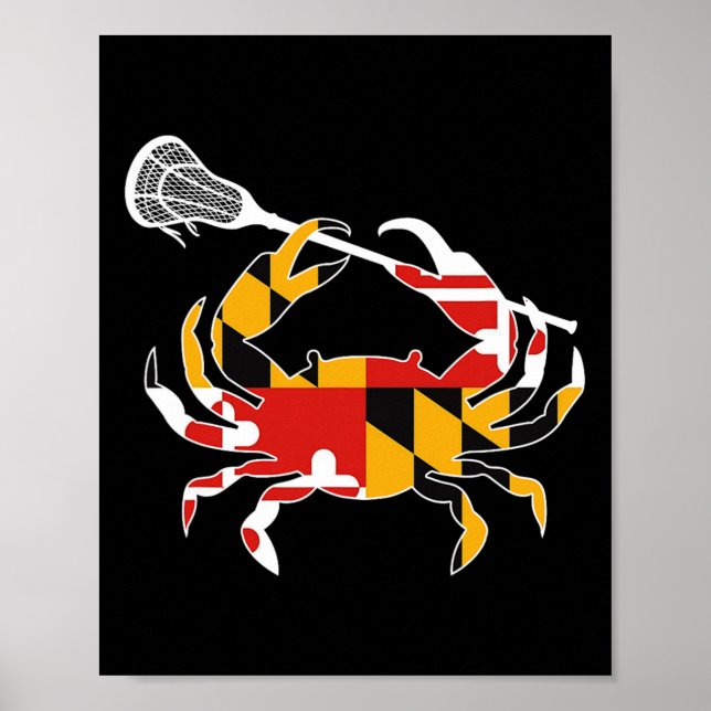 Maryland State Flag Crab Lacrosse Complete Stick B Poster (Vorne)